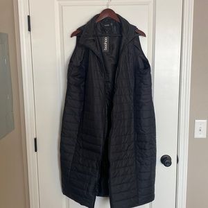 Long Black Puffer Vest / Gilet - NWT